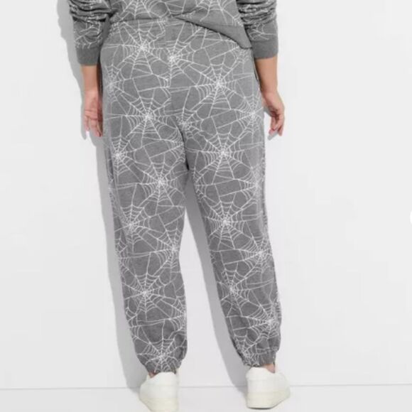 Doe. Gray Spider Web Pattern Joggers Size 3X NWT - Picture 2 of 5